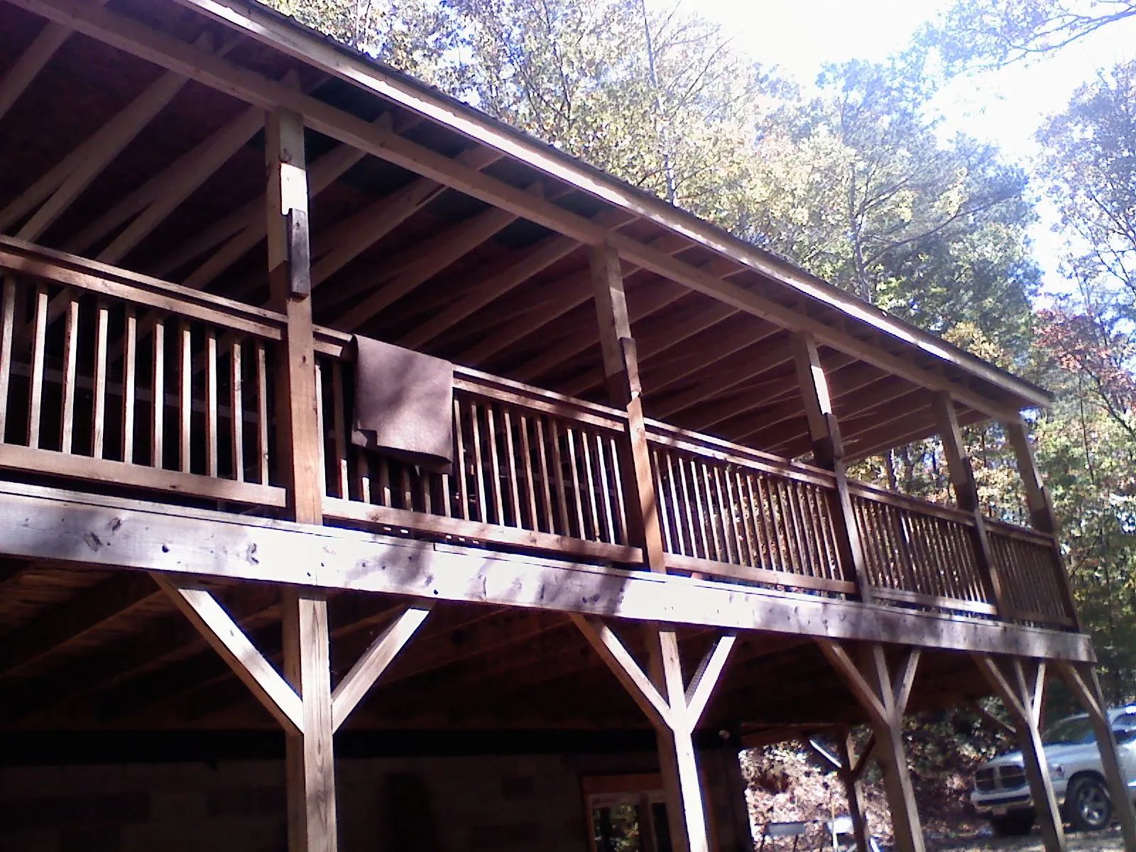 Timber framing under a new elevated porch and deck — Roof Leak Repair in Ballantine by Roofing Brothers